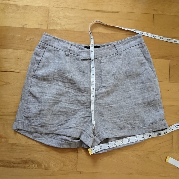 Simons Icone 100% linen heather grey shorts size 6 T2 - Picture 2 of 7
